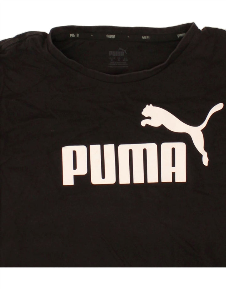 PUMA Mens Graphic T-Shirt Top Medium Black Cotton | Vintage Puma | Thrift | Second-Hand Puma | Used Clothing | Messina Hembry 