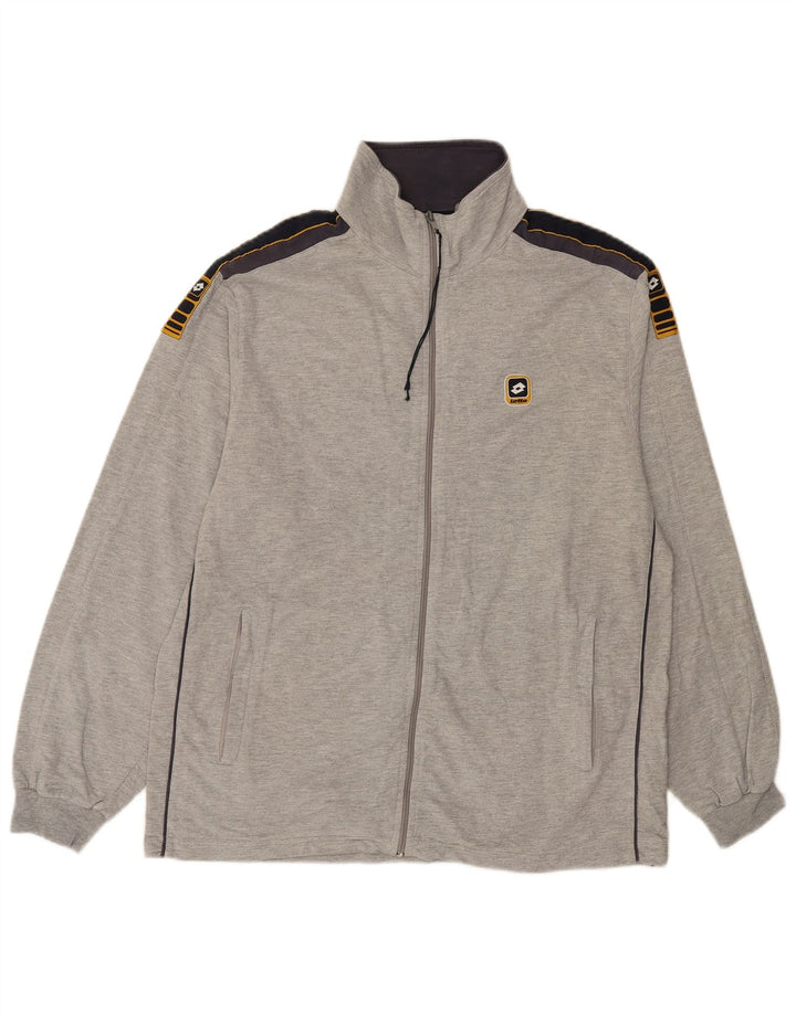 LOTTO Mens Tracksuit Top Jacket Medium Grey Colourblock