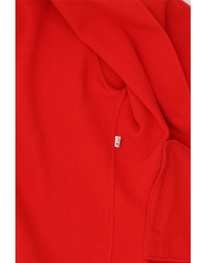 VINTAGE Womens Loose Fit 2 Button Blazer Jacket IT 44 Medium Red Wool Vintage Vintage and Second-Hand Vintage from Messina Hembry 