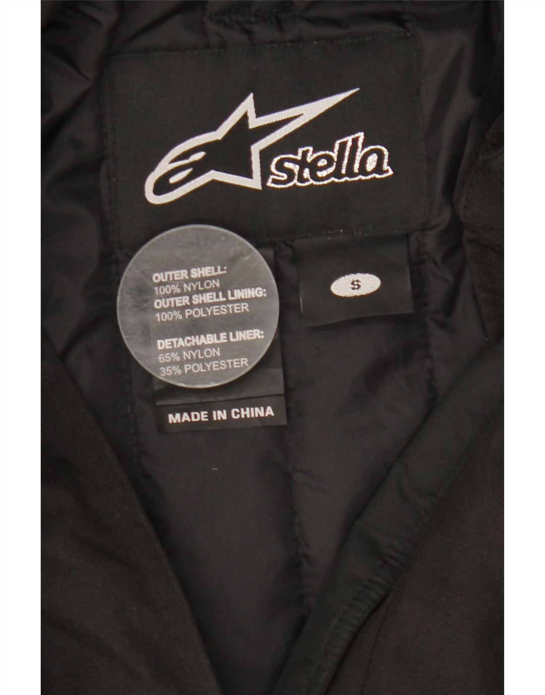 Stella Racerjakke til kvinder UK 10 Lille sort nylon