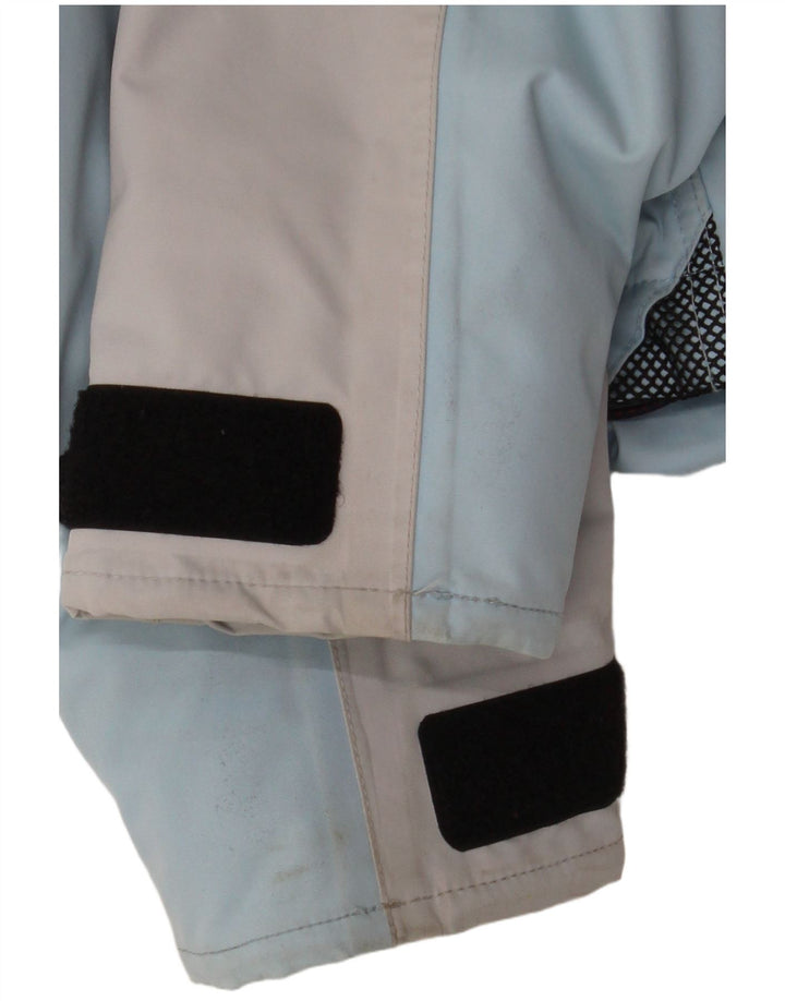 Musto Womens Hooded Oversized Rain Jacket UK 10 Small Blue Colourblock