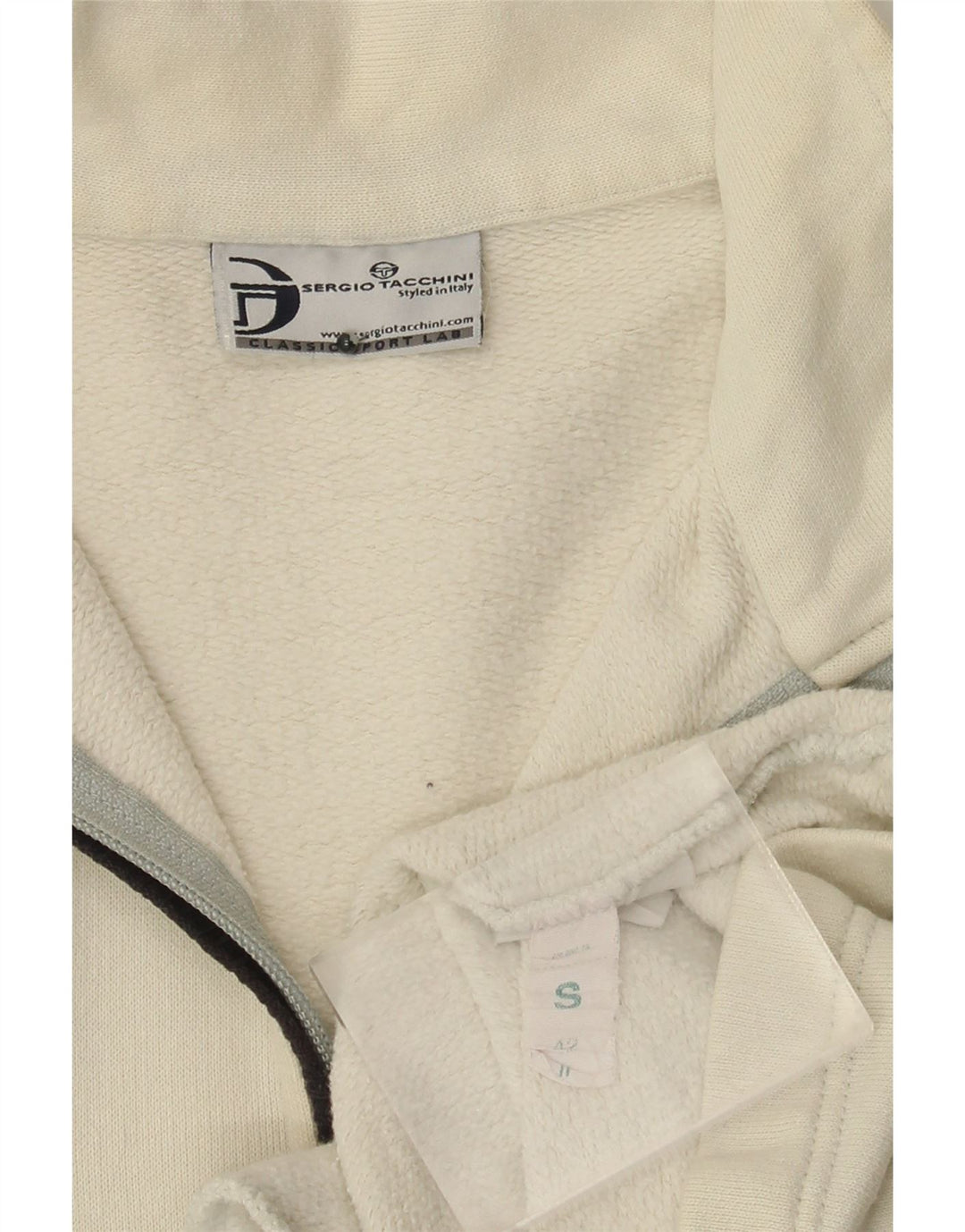 Sergio Tacchini Mens Tracksuit Top Jacket Small Off White