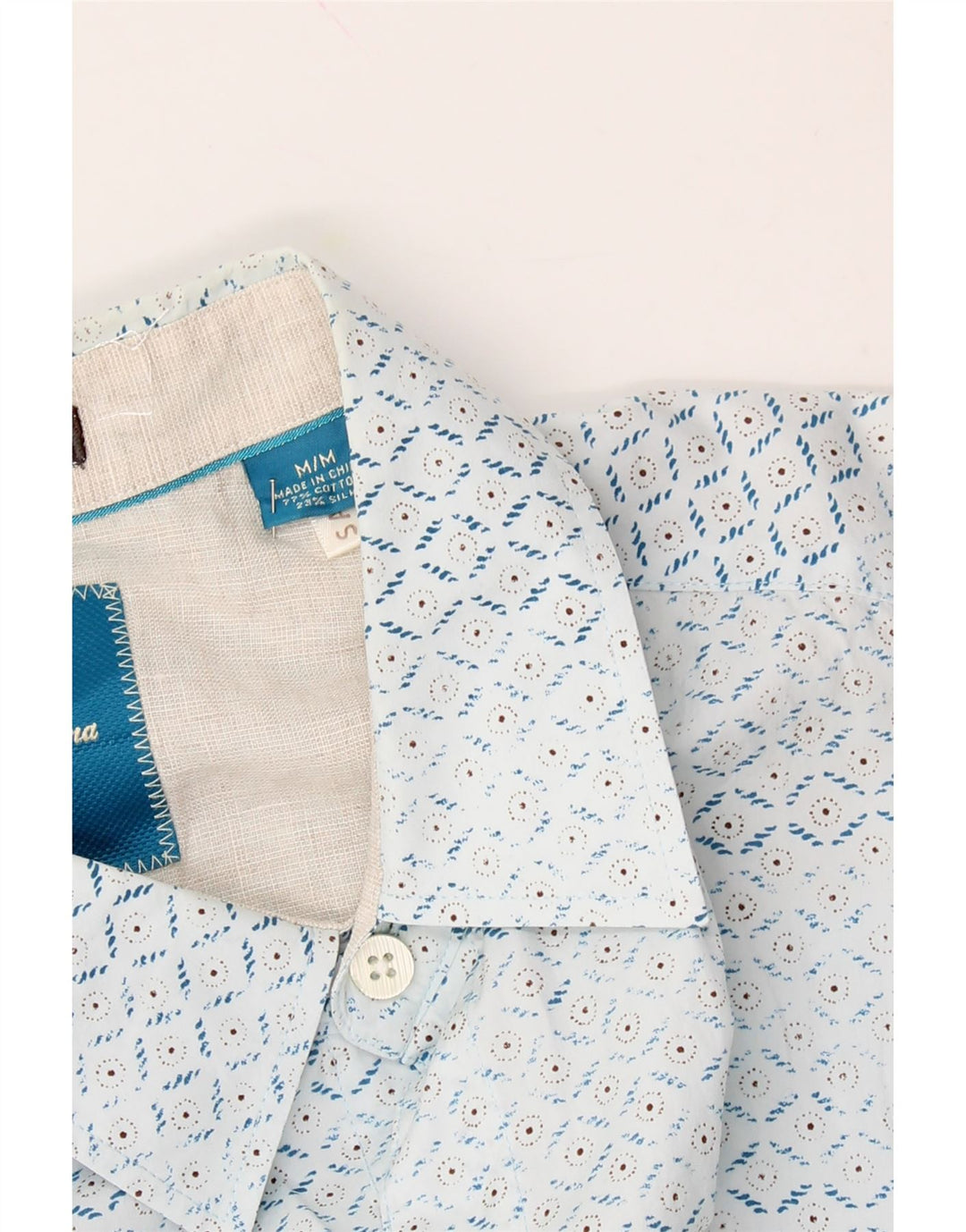 TOMMY BAHAMA Mens Shirt Medium White Argyle/Diamond Cotton Vintage Tommy Bahama and Second-Hand Tommy Bahama from Messina Hembry 