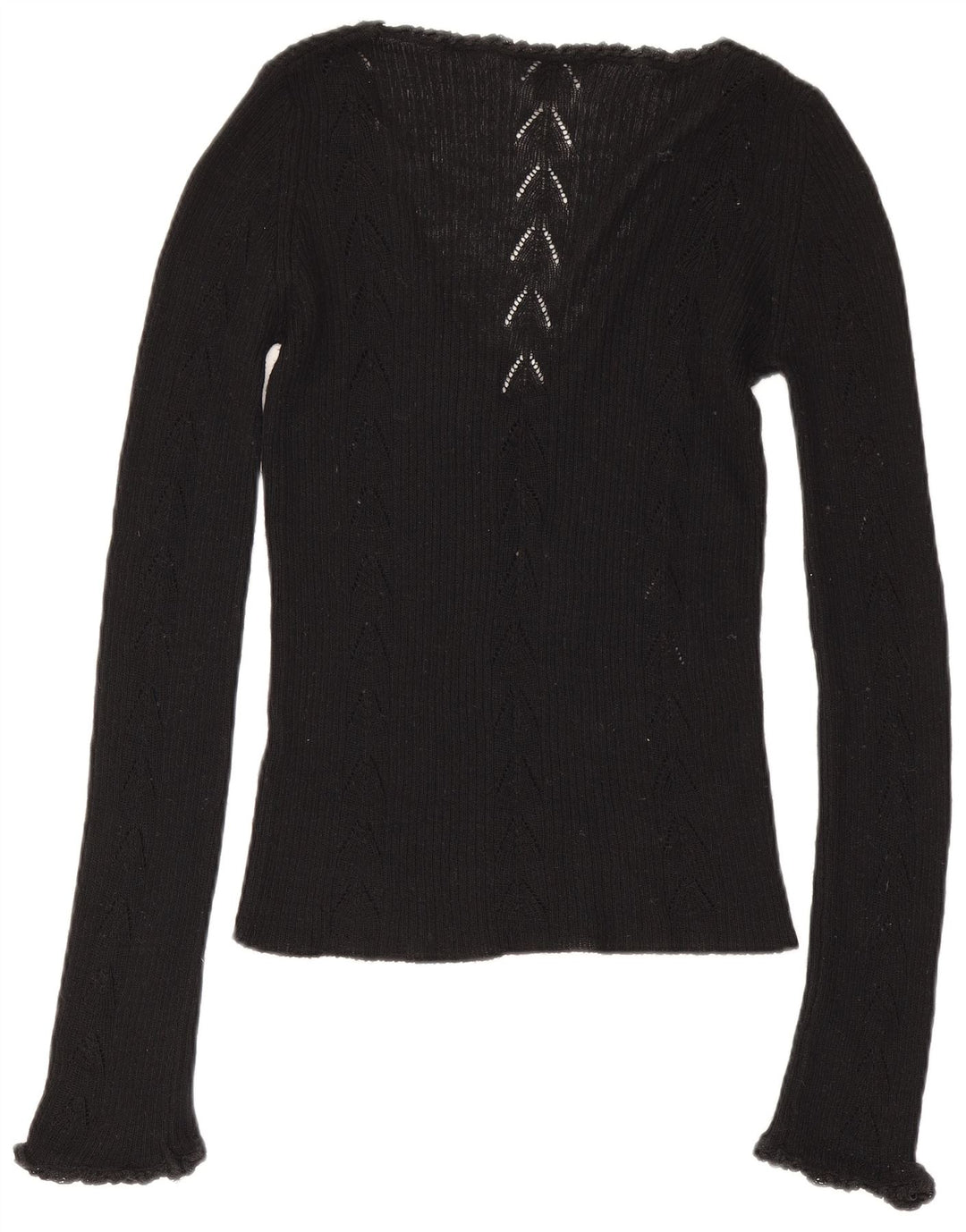 Calvin Klein Dame Grafisk Top Langærmet UK 12 Medium Sort