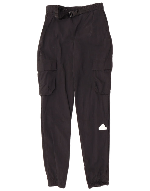 Adidas Damen Cargo-Trainingshose Joggers UK 4/6 XS Schwarz Polyamid