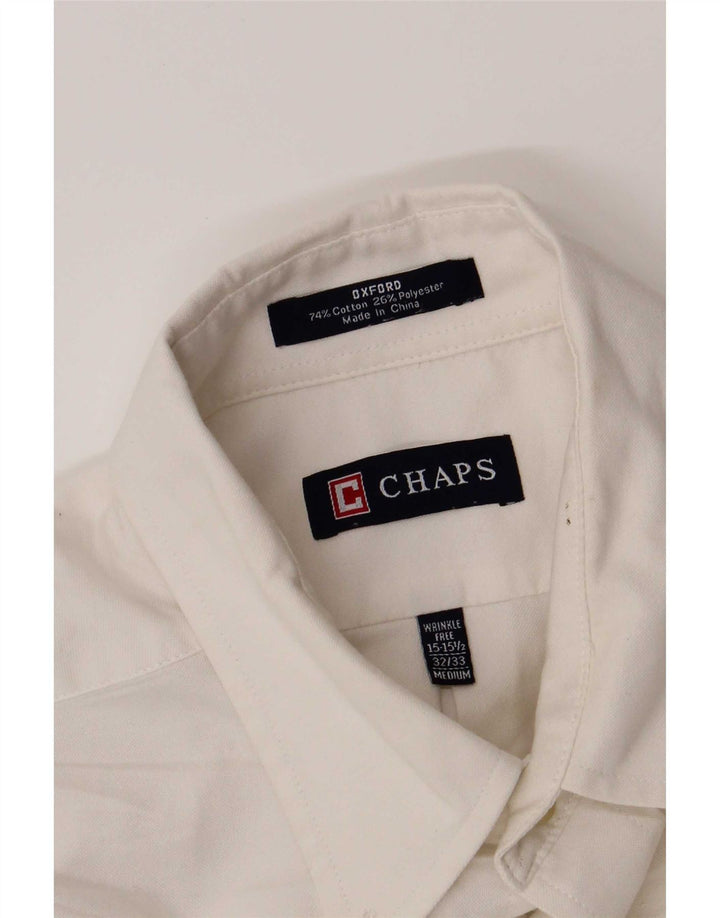 Chaps Mens Shirt Size 15 1/2 Medium White Cotton