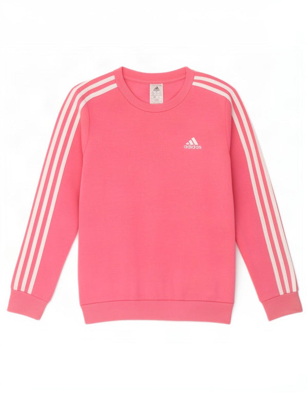 Adidas Womens Oversized Sweatshirt Jumper UK 4/6 XS Pink Cotton