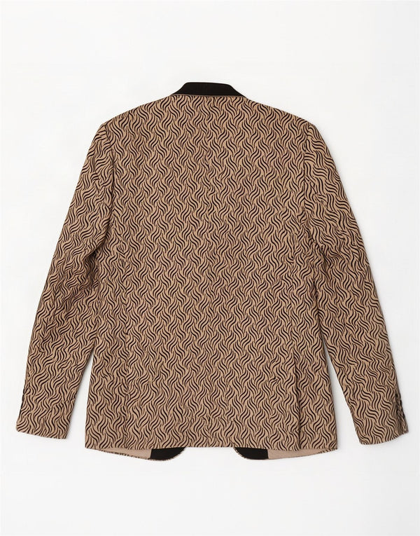 Jaqueta blazer feminina Daniel Gallotti com 1 botão IT 50 XL bege geométrico
