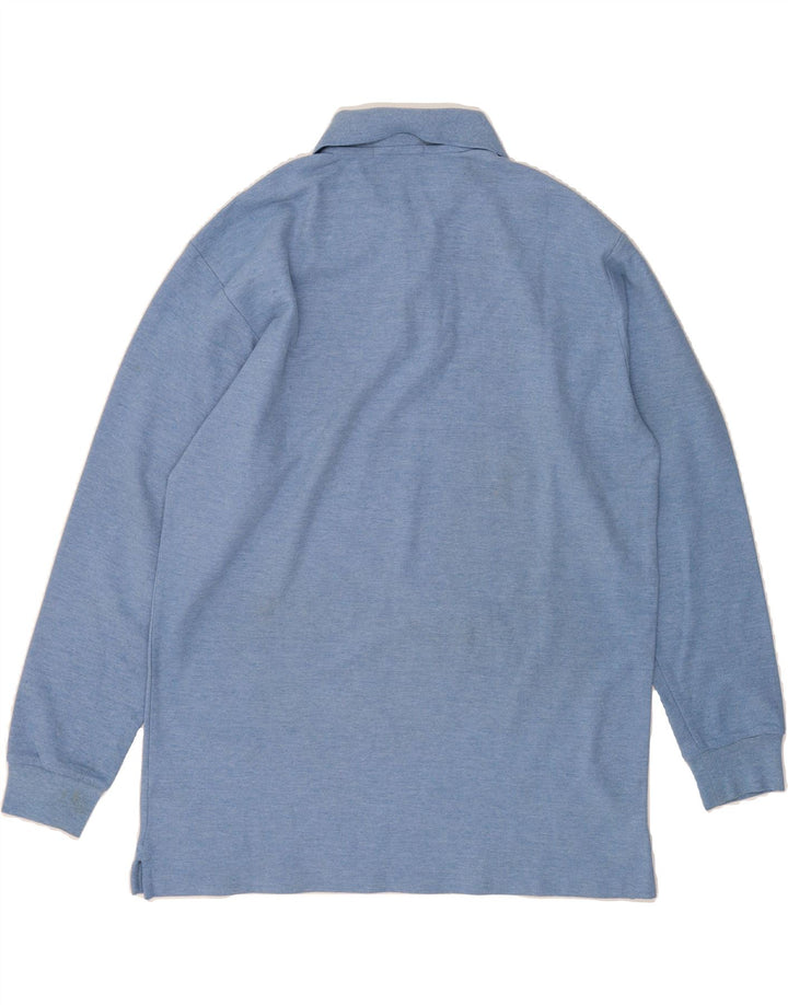 FILA Mens Long Sleeve Polo Shirt Medium Blue Cotton Vintage Fila and Second-Hand Fila from Messina Hembry 