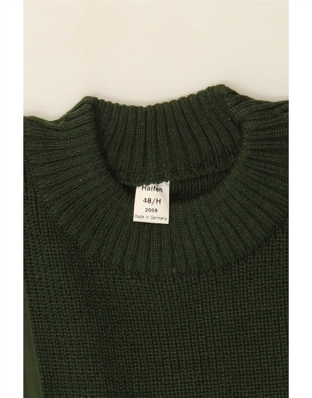 Halfen Jersey De Cuello Redondo Para Hombre IT 48 Lana Color Block Verde Medio