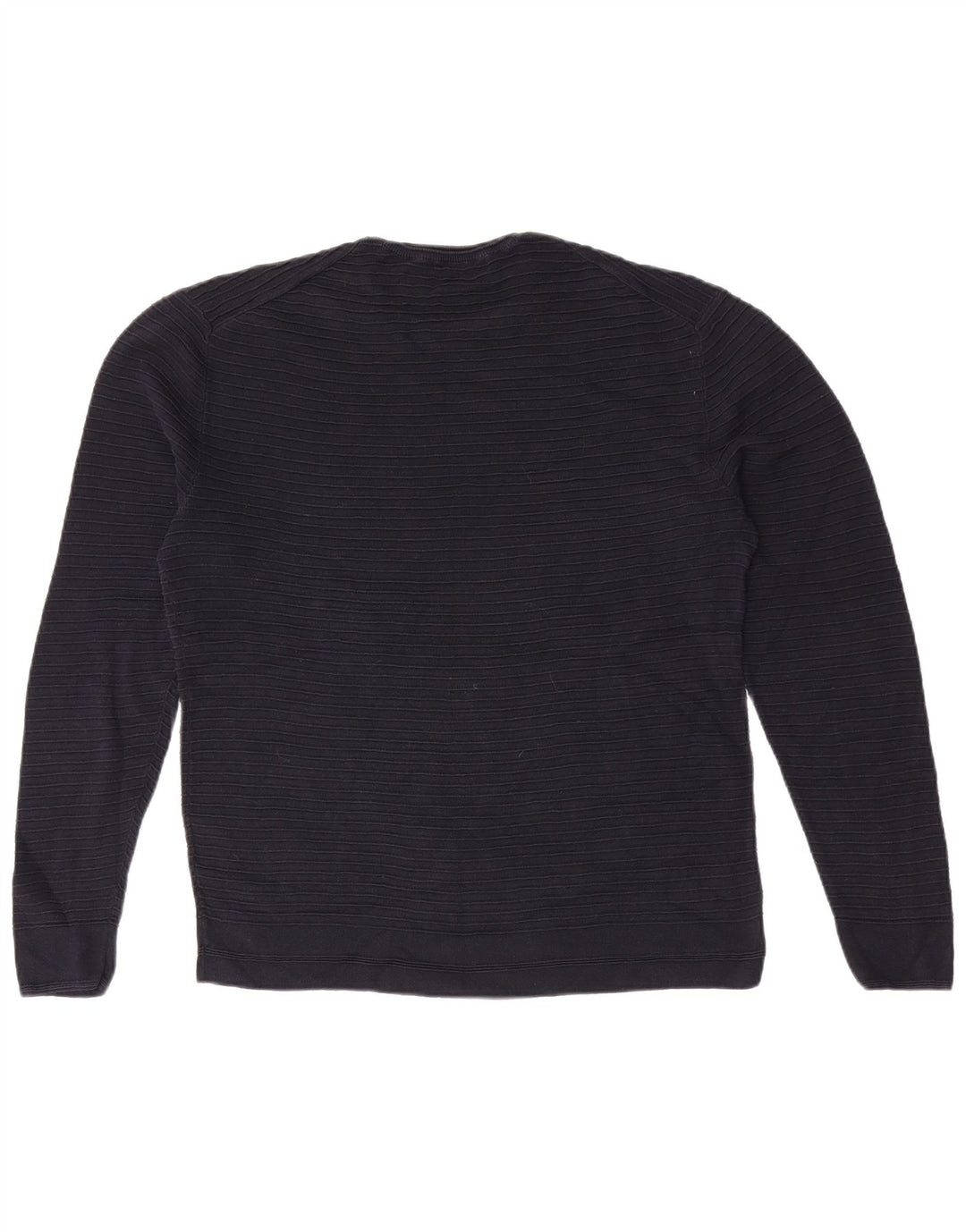French Connection Mens Crew Neck Jumper Sweater Medium Navy Blue Cotton