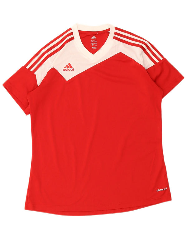 Adidas Climacool T-Shirt Top UK 16/18 Large Rouge Colourblock