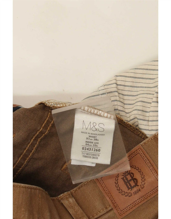 Marks & Spencer Mens Straight Jeans W38 L33 Brown Cotton