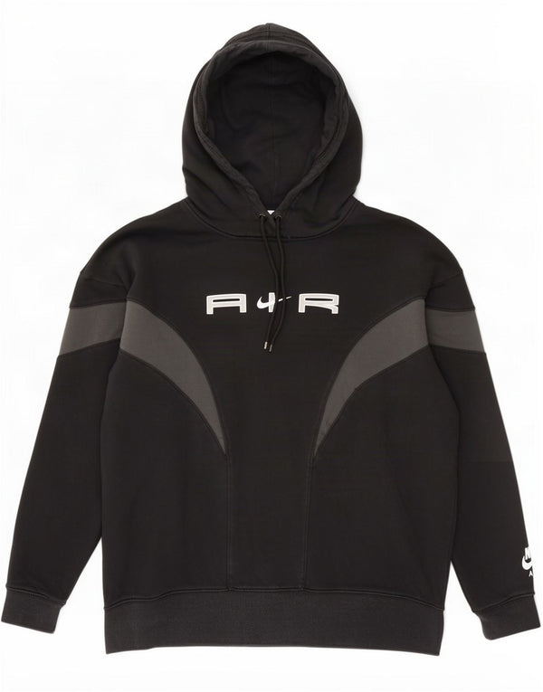 Nike Mens Graphic Loose Fit Hoodie Jumper Medium Black Colourblock Cotton