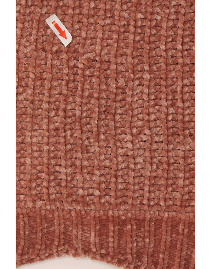 Maglione maglione con scollo a barca da donna Zara UK 14 Poliestere marrone medio