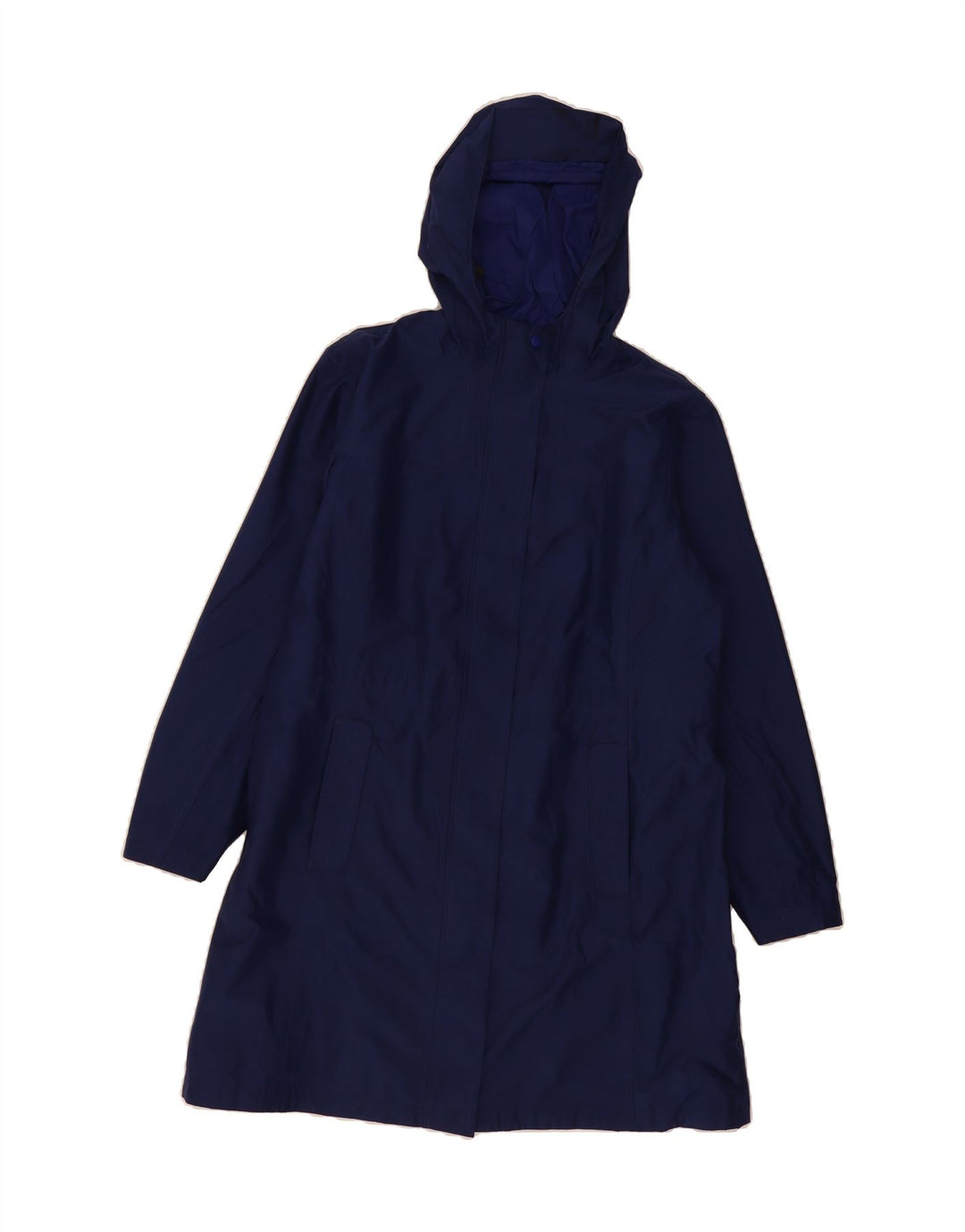 L.L.BEAN Womens Hooded Raincoat UK 16 Large Navy Blue Polyester Vintage L.L.Bean and Second-Hand L.L.Bean from Messina Hembry 