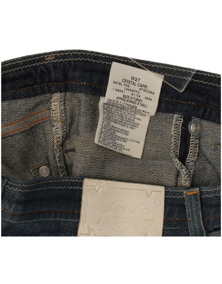 Lee Femme Crystal Capri Jeans W27 L17 Bleu Coton