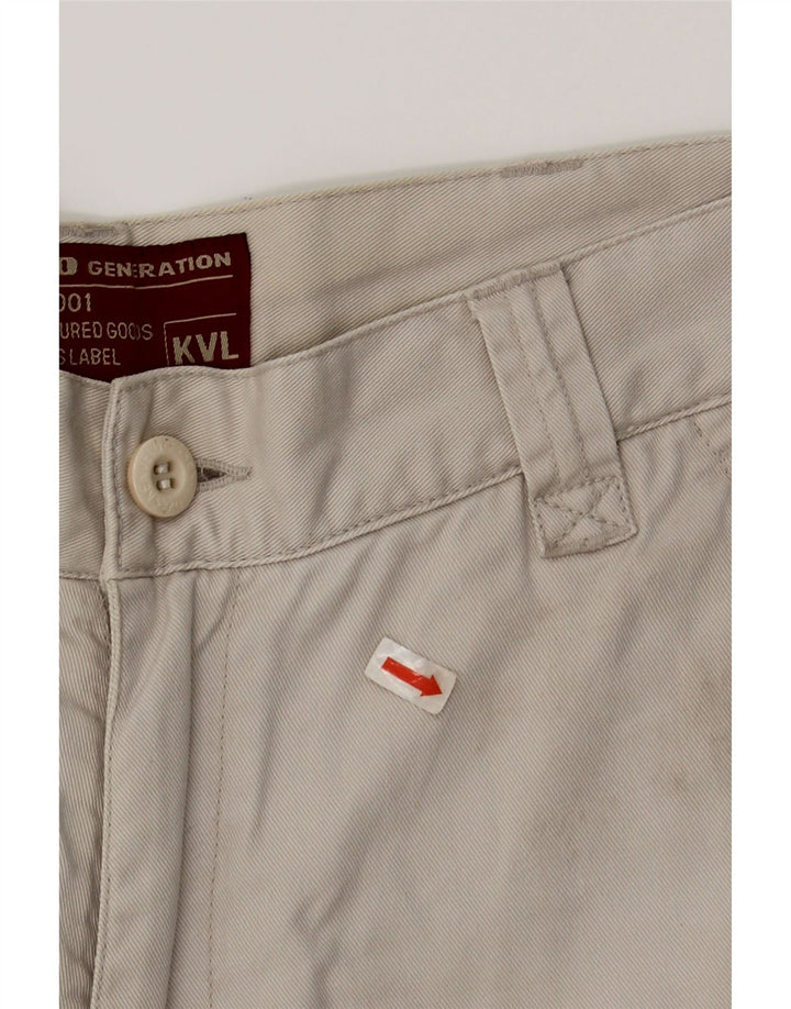 KENVELO Mens Straight Cargo Trousers W32 L32 Off White Cotton Vintage Kenvelo and Second-Hand Kenvelo from Messina Hembry 