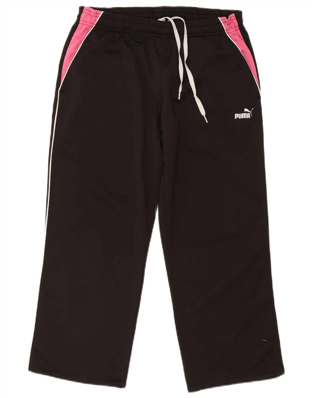 Puma Womens Tracksuit Trousers UK 14 Medium Black Colourblock Polyester
