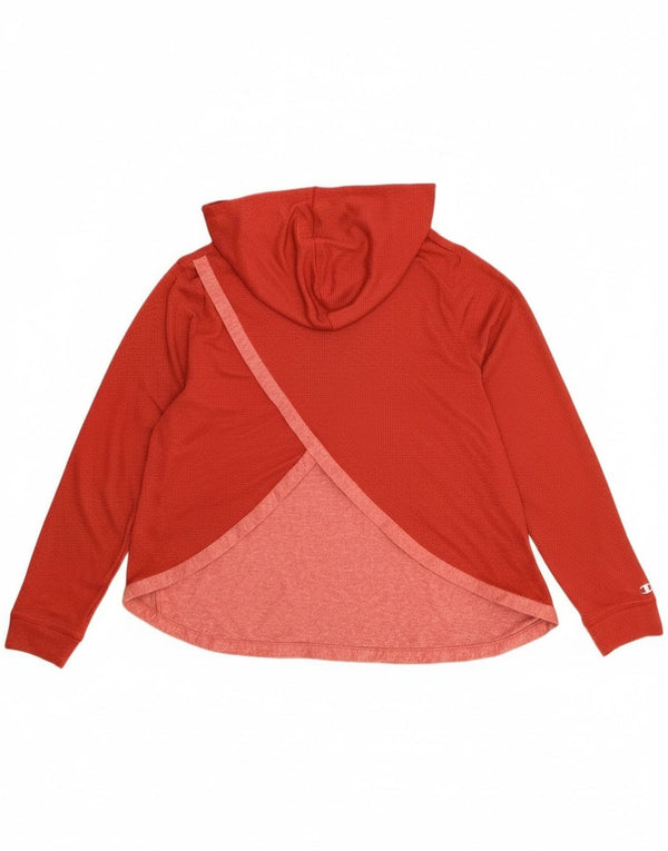 Champion Womens Detroit Mercy Graphic Hoodie Jumper UK 14 Medium Red