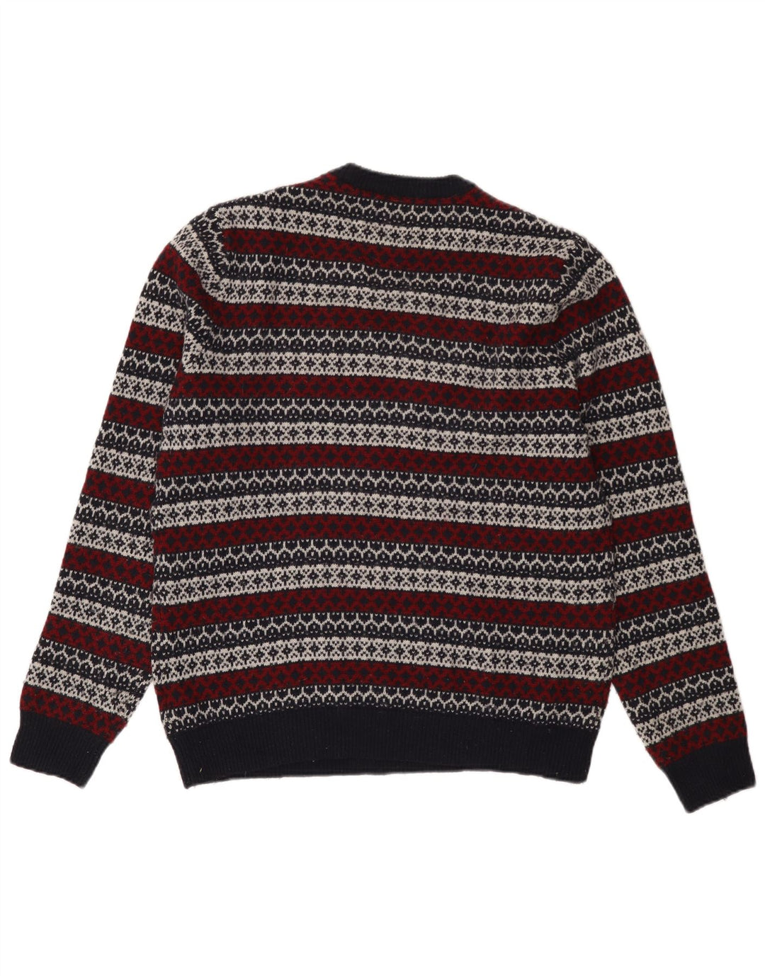 Jack Wills Mens Crew Neck Jumper Sweater Medium Navy Blue Fair Isle