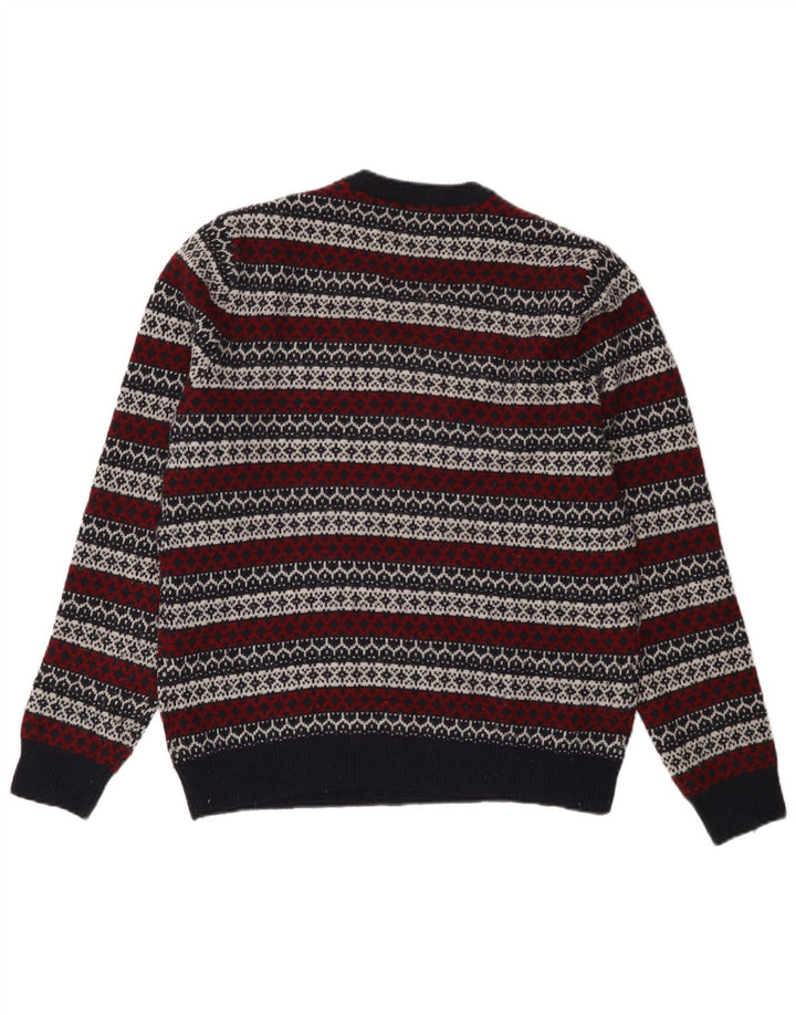 Jack Wills Mens Crew Neck Jumper Sweater Medium Navy Blue Fair Isle