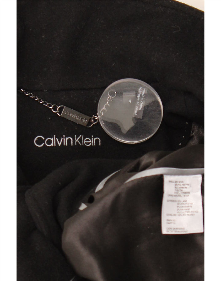 Płaszcz damski Calvin Klein US 4, mały, czarny, wełniany