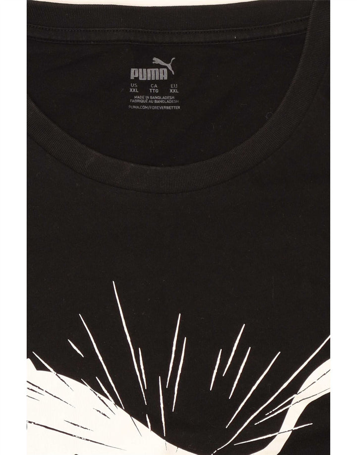 Puma Mens Graphic T-Shirt Top 2XL Black