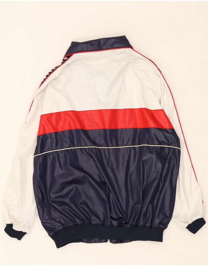 ARENA Womens Graphic Tracksuit Top Jacket Large Navy Blue Colourblock Vintage Arena and Second-Hand Arena from Messina Hembry 