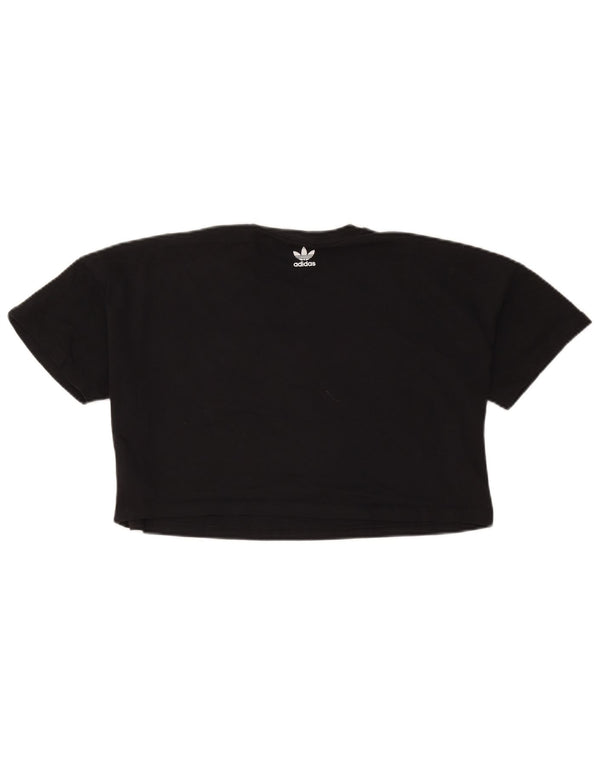 Tricou cu grafic supradimensionat pentru femei Adidas UK 8 mic bumbac negru