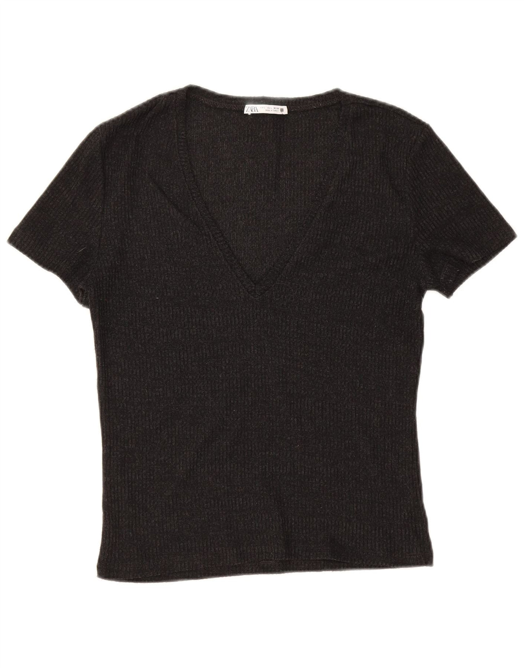 Zara Womens T-Shirt Top UK 14 Large Black