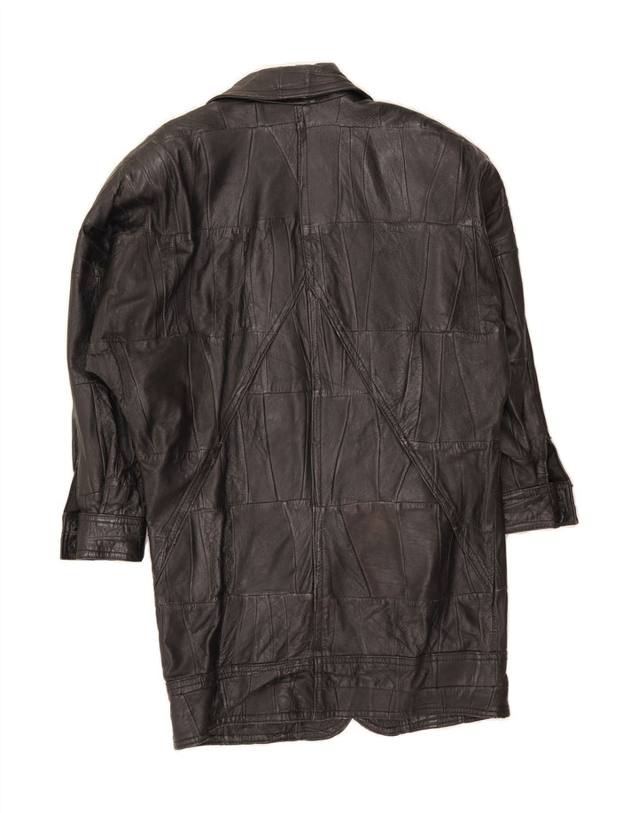 CLASSIC Womens Leather Coat UK 14 Medium Black Vintage CLASSIC and Second-Hand CLASSIC from Messina Hembry 