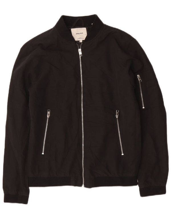 Jack & Jones Mens Bomber Jacket UK 36 Small Black Polyester