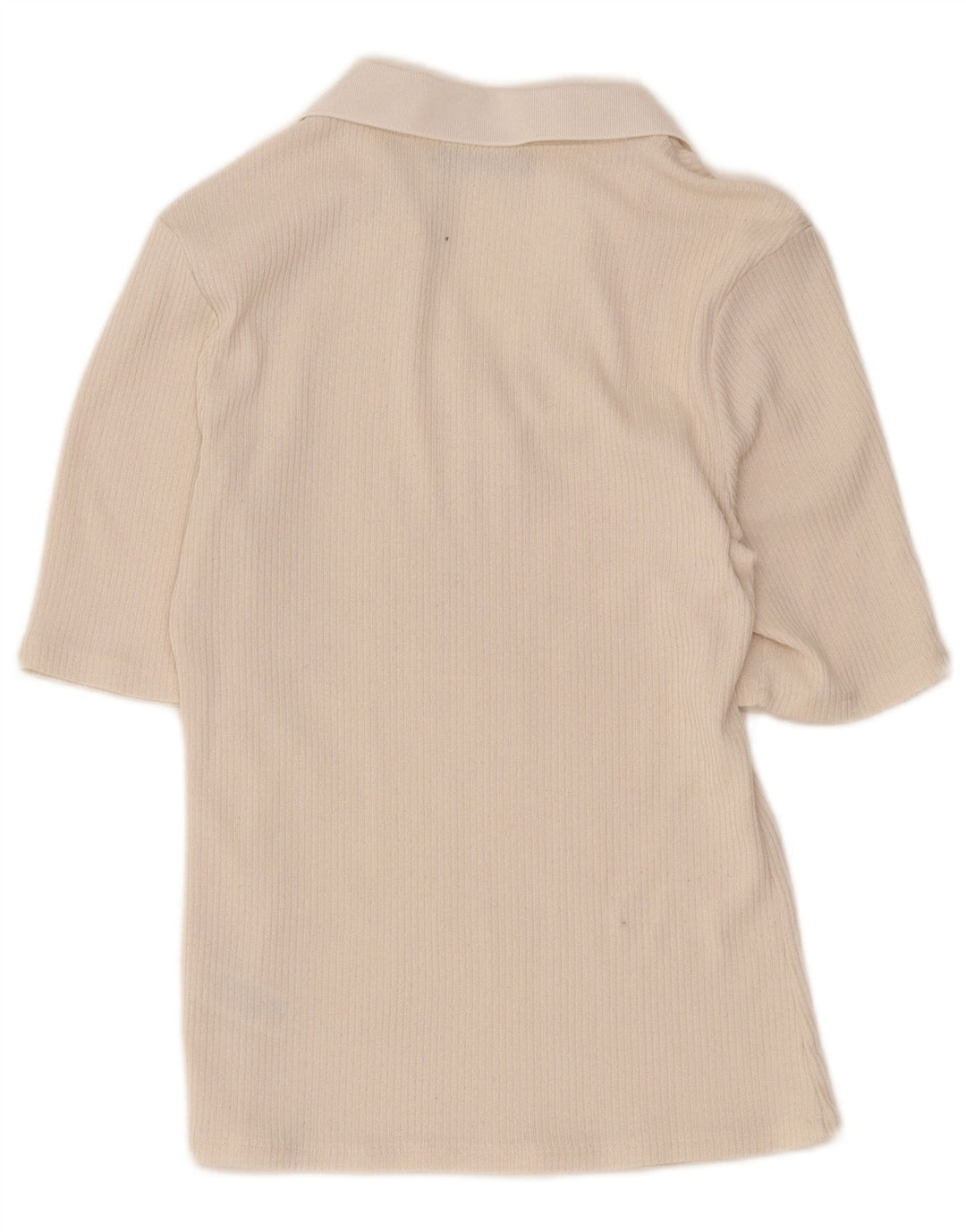 Marks & Spencer Womens Polo Shirt UK 12 Medium Beige Polyester