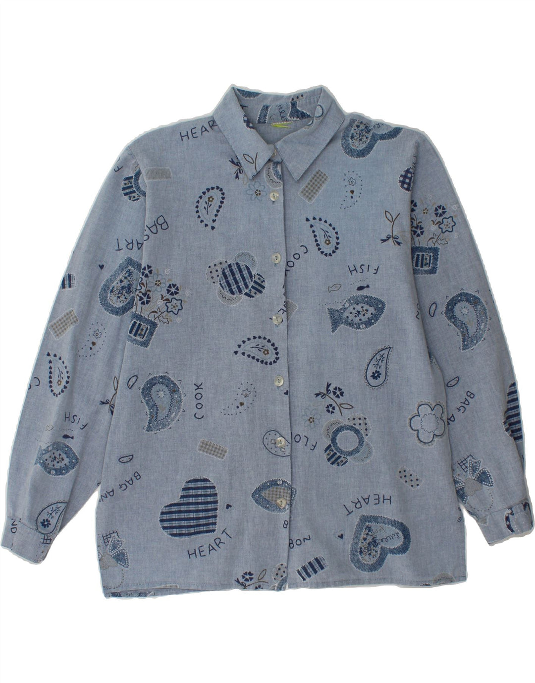 C & A Womens Shirt EU 40 Medium Blue Paisley Cotton Vintage C & A and Second-Hand C & A from Messina Hembry 