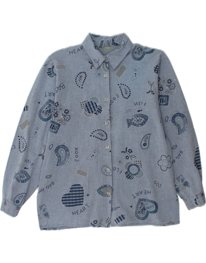 C & A Womens Shirt EU 40 Medium Blue Paisley Cotton Vintage C & A and Second-Hand C & A from Messina Hembry 