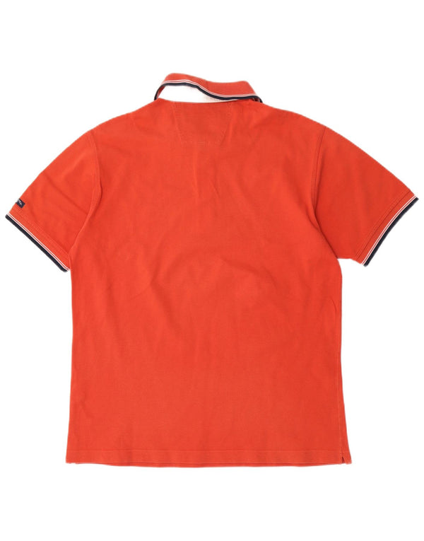 Navigare Polo Homme XL Coton Rayé Orange