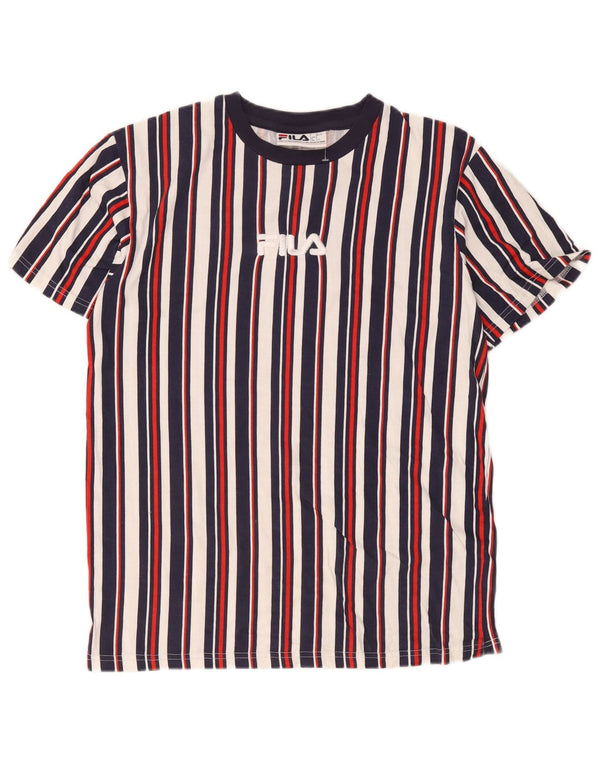 Fila Camiseta gráfica para hombre Top Small de algodón a rayas multicolor