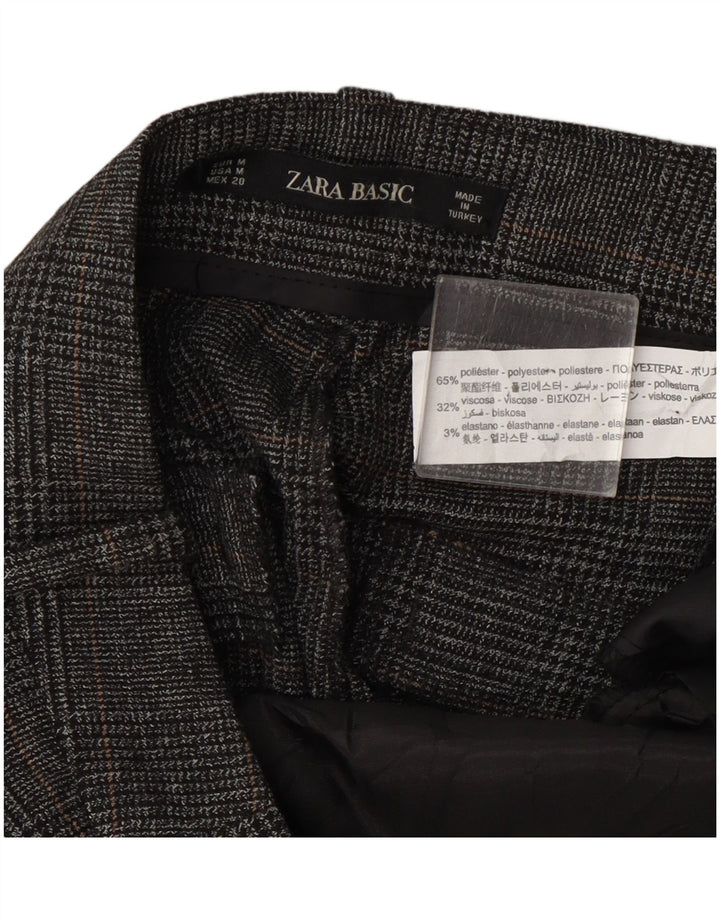 Pantaloni corti da donna Zara medi W28 L24 poliestere a quadri grigi