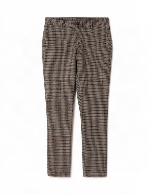Benetton Ανδρικό ίσιο παντελόνι IT 48 Medium W34 L34 Grey Houndstooth