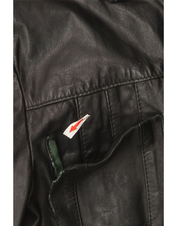 Henry Morell Herren-Lederjacke mit 3/4-Ärmeln, IT 52 XL, schwarzes Leder