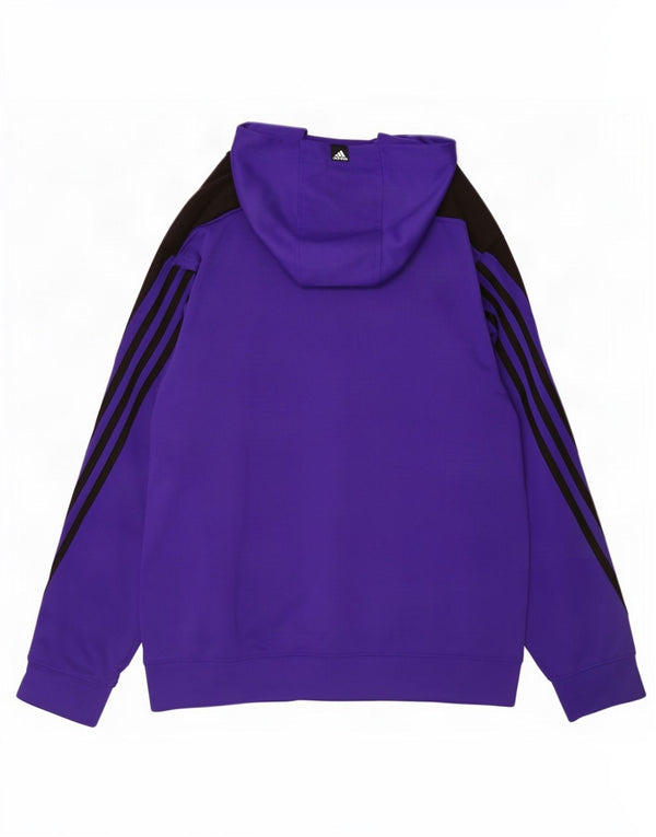 Felpa con cappuccio da uomo Adidas Large viola color block in poliestere