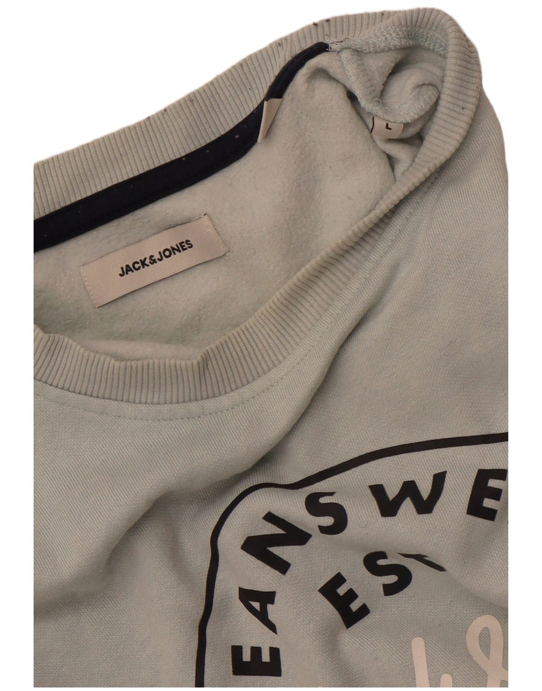 JACK & JONES Mens Graphic Sweatshirt Jumper Large Blue