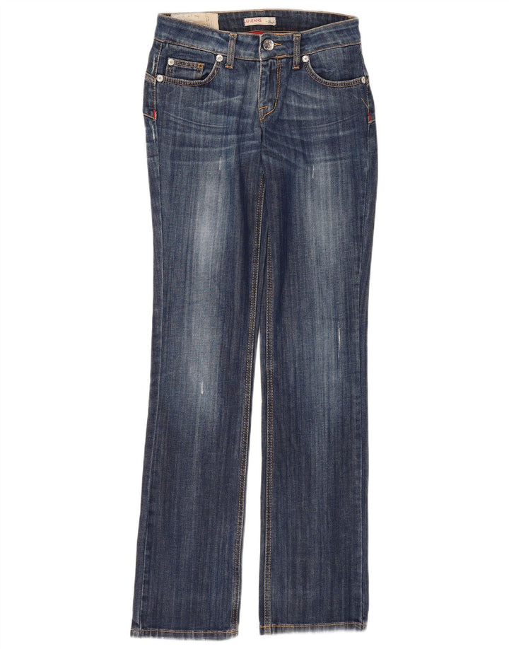 Liu Jo Womens Distressed Bootcut Jeans W28 L34 Blue Cotton