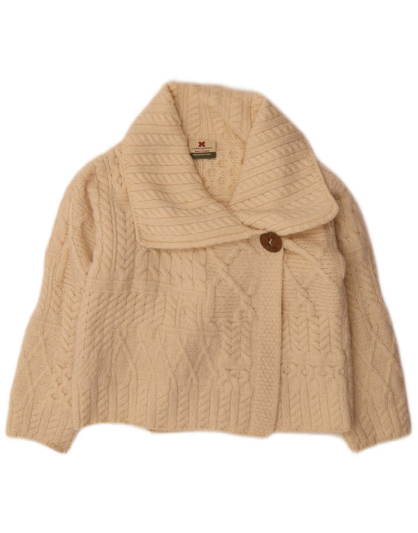 Carraig Donn Womens Relaxed Fit Cardigan Sweater UK 4 XS Off White