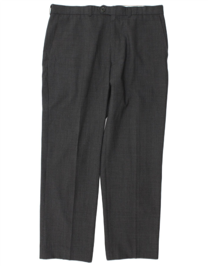 Marks & Spencer Mens Suit Trousers W34 L29 Grey Polyester
