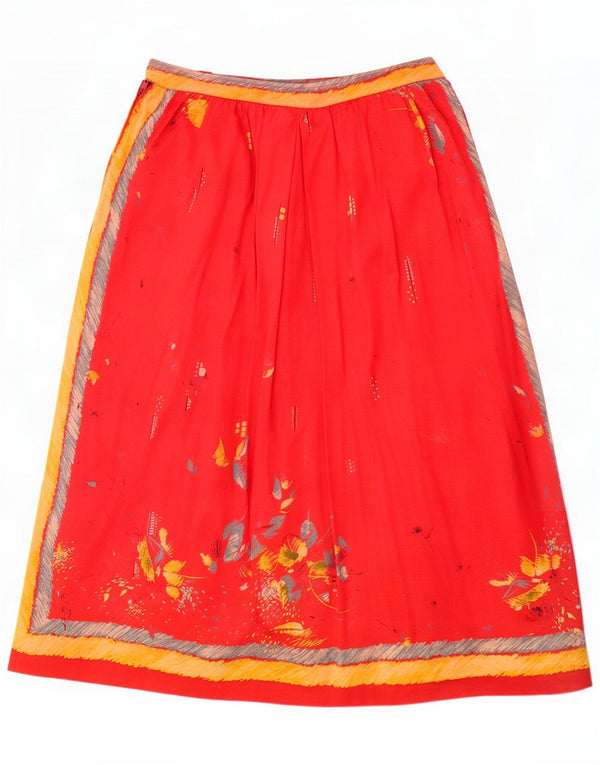 Vintage Dame A-Line nederdel IT 46 Large W27 Red Floral Cotton
