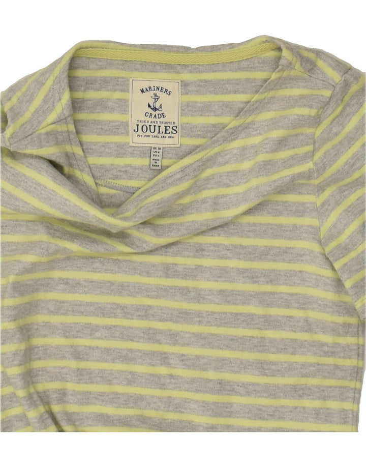 JOULES Womens T-Shirt Dress UK 10 Small  Grey Striped Cotton | Vintage Joules | Thrift | Second-Hand Joules | Used Clothing | Messina Hembry 