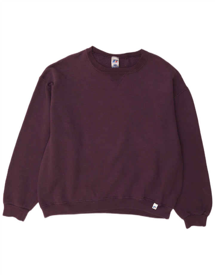 Russell Athletic Mens Dri-Power Sweatshirt Jumper Large Burgundy Polyester