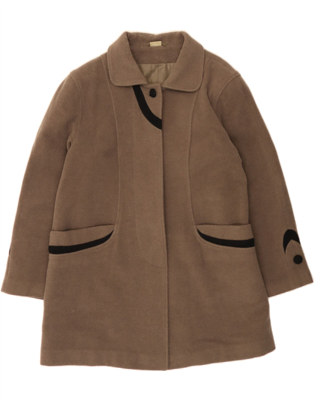VINTAGE Womens Overcoat UK 14 Medium Brown Vintage Vintage and Second-Hand Vintage from Messina Hembry 